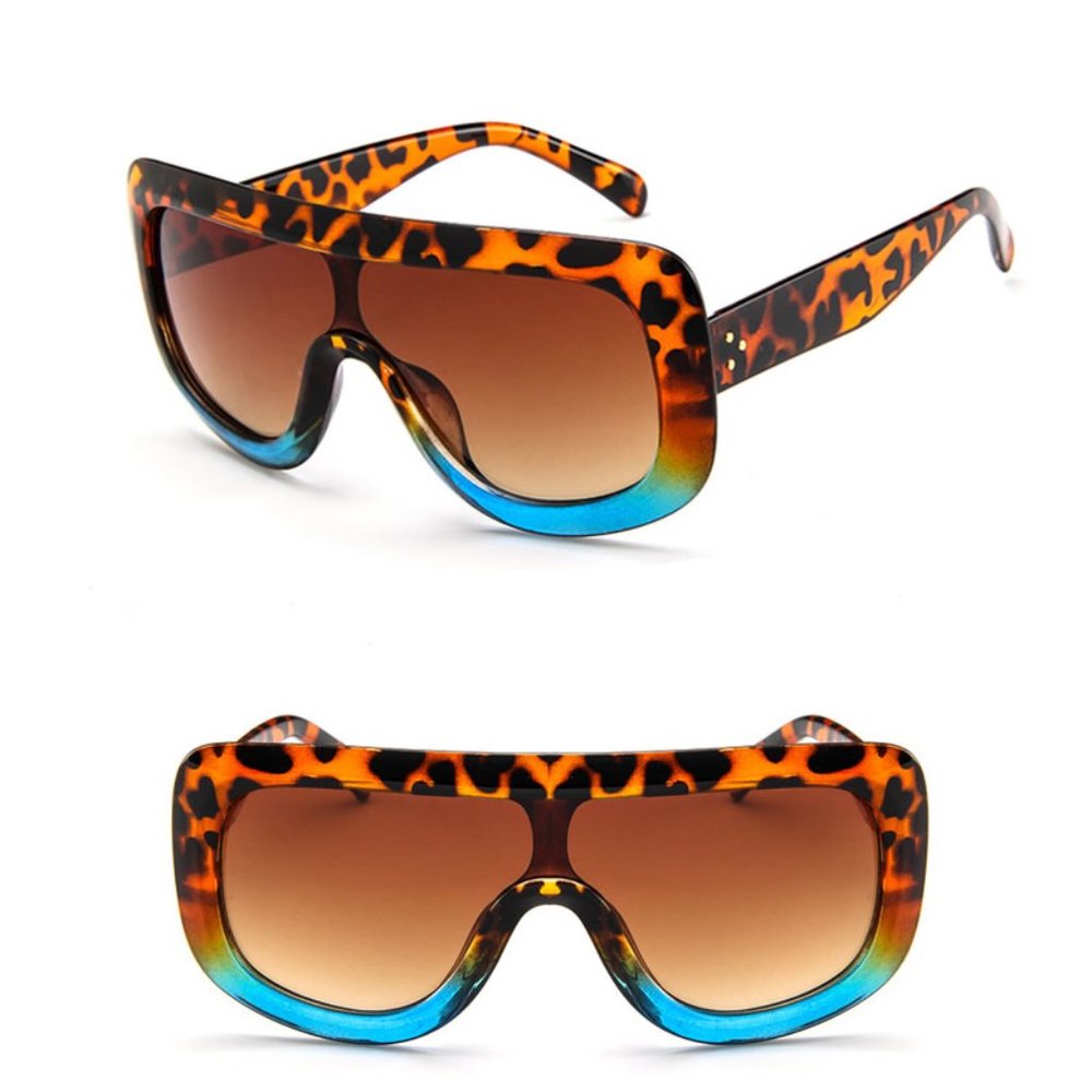 Fashion Oversized Pilot Gradient Lens Sunglasses